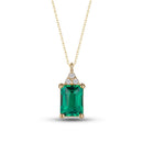 Pendentif emeraude or blanc