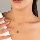 Pendentif emeraude or blanc