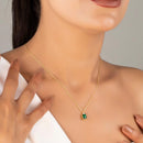 Pendentif emeraude or blanc