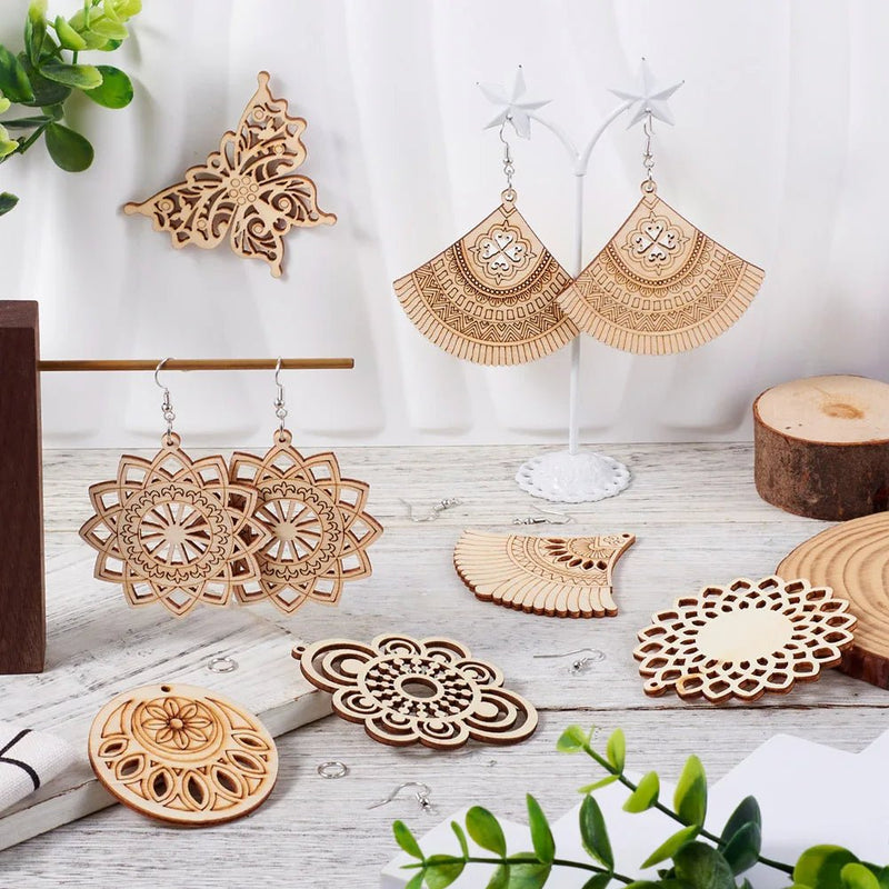 Kit DIY 200 Pièces Pour Boucles D'oreilles - Crochets Argent & Or 925 Plaqué, Hypoallergénique, Formes Géométriques - 2